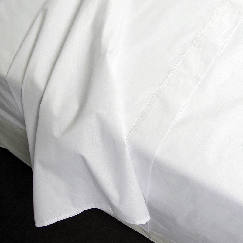Flat sheet percale 200 TC Colour White Mattress size Width 90 cm