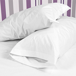 Funda de almohada de percal 100% algodon 200 hilos Color Blanco